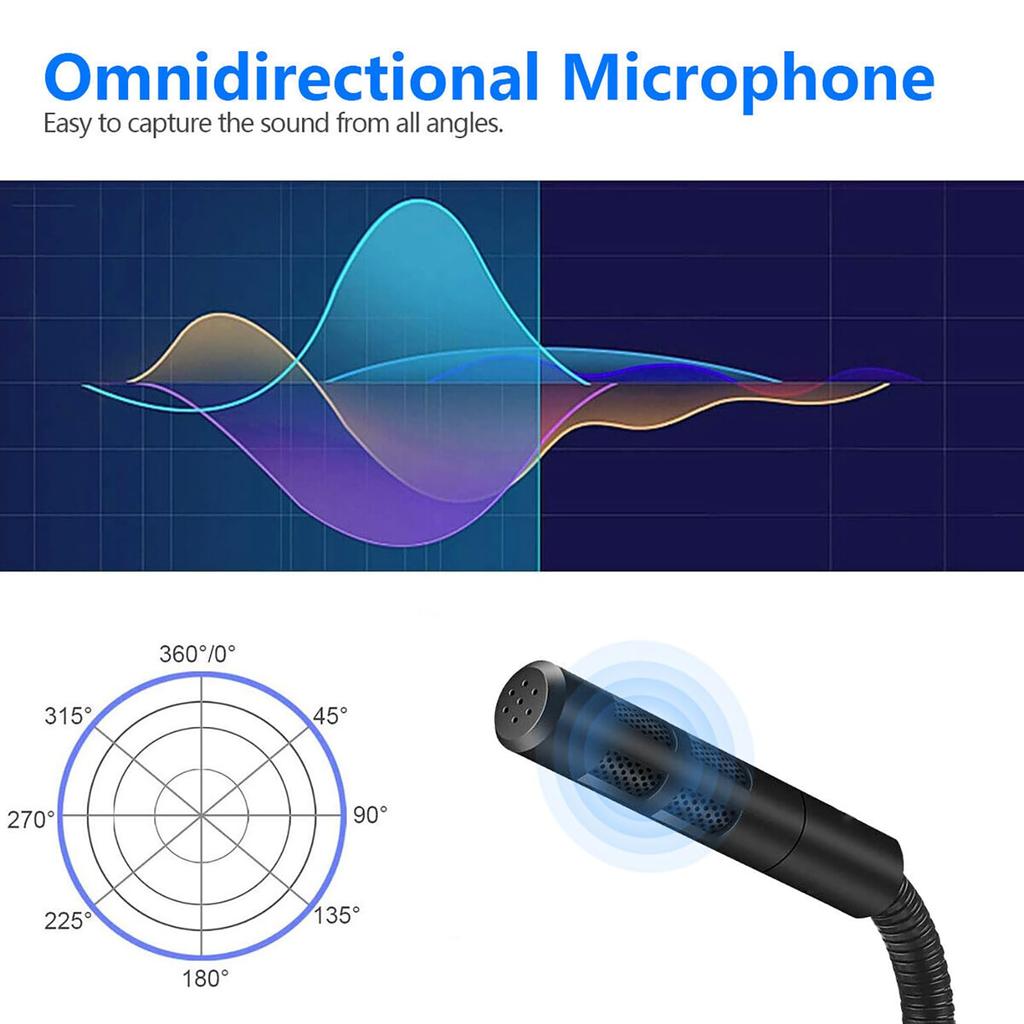 Portable USB Microphone for Desktop External USB PC Microphone Computer,