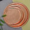 Red Copper Hammer Pattern Round Storage Tray Desk Metal Storage Organizer Organizer Small Items Storage Dishes Home Decor