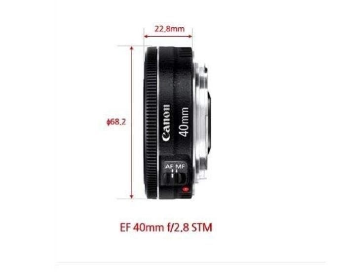 Canon Объектив с фиксированным фокусным расстоянием EF40mm STM, совместимый с полнокадровыми камерами, F2.8