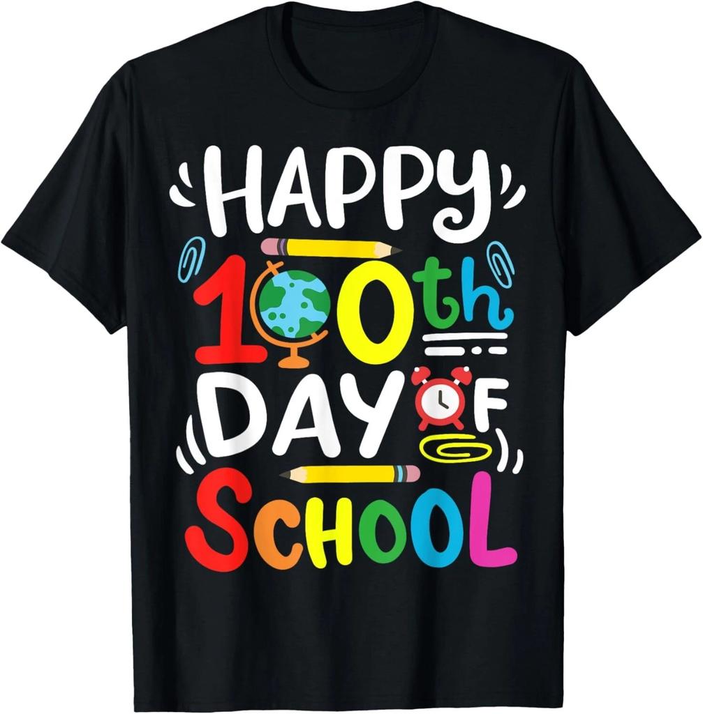 Happy 100th Day of School 100 Days of School Teacher Student T- Shirt
