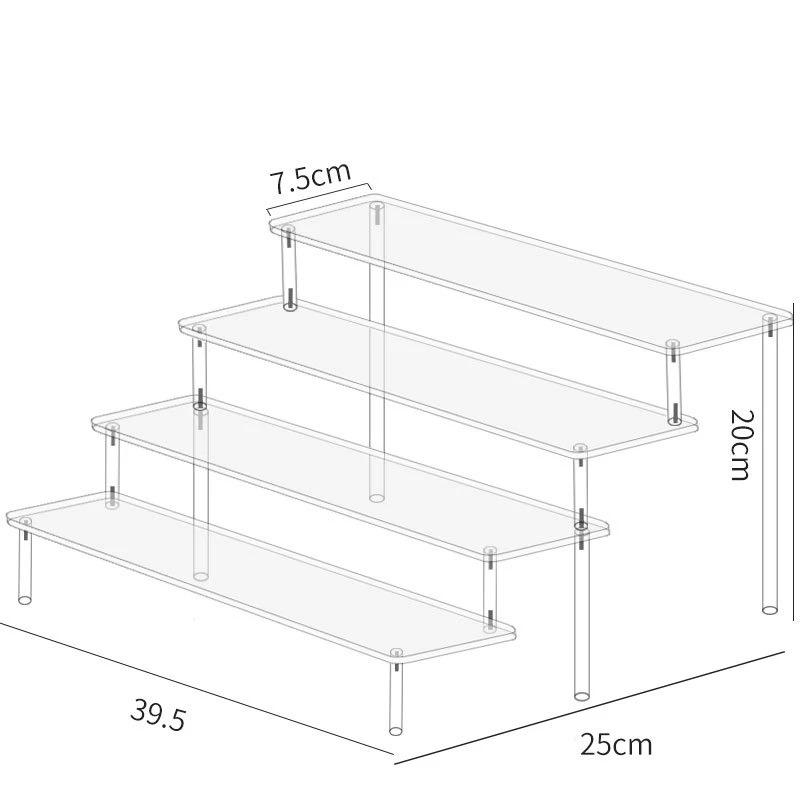 2-4 Tier Perfume Organizer Box Multi-Layer Acrylic Doll Display Stand Holder Transparent Perfumes Storage Rack Desktop Organizer