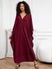 EDOLYNSA Wine Red Kaftan Women's Long Dress Pcaftan Lus size Moo Moo Dress Beach Wear Lounge wear House robe Outfit Q1306