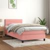 VidaXL Divan Bed with Mattress Pink 100x200 Cm Velvet - Model 3141352