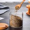 Набор из 3 стеклянных баночек для специй (соль, сахар, перец, картофельный крахмал) с бамбуковыми крышками и тремя ложками из нержавеющей стали