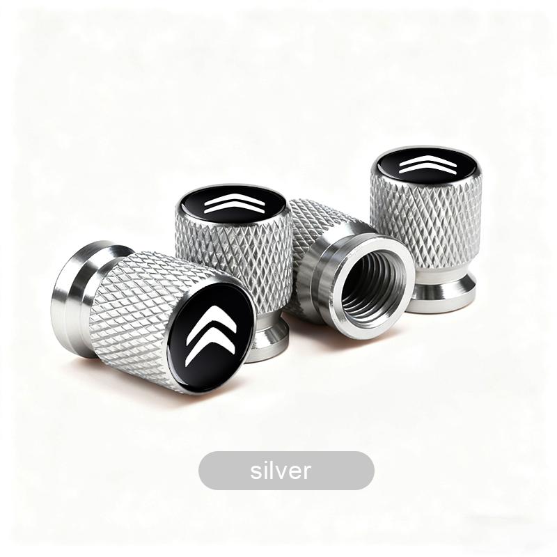 NRWH5 4pcs car tire valve caps, knurled design, aluminum tire air valve caps For Citroen C2 C3 C4 DS5 DS7 Xsara Berlingo Saxo Picasso