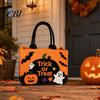 Kids Candy Collecting Bag Halloween Trick or Treat Bag, Felt Goodie with Pumpkin Ghost Patches, Durable Tote Large for Kids, Party Favor, Haunted