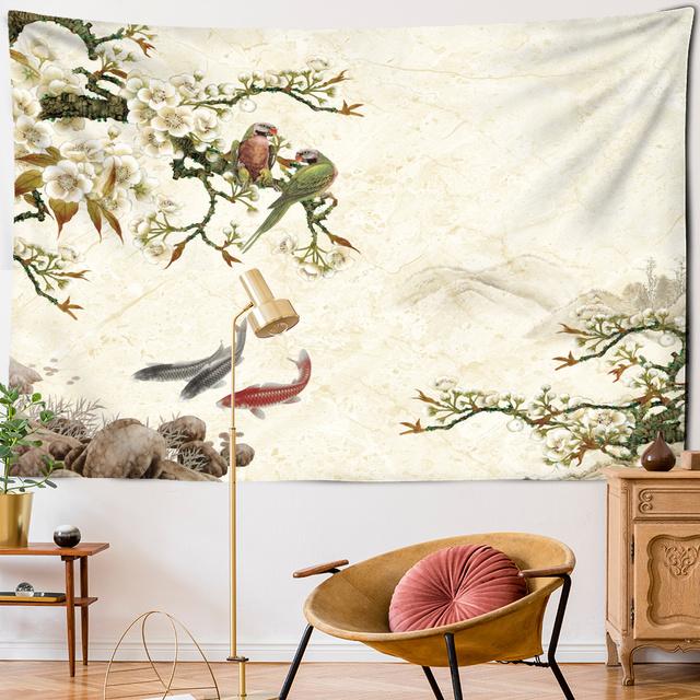 Гобелен с богатыми цветами, пион, ширма, настенный узор, простой стиль, богемный хиппи, колдовство, TAPIZ, художественный декор для общежития