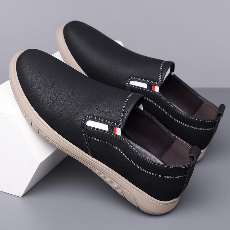 Мужские кожаные мокасины, нескользящая обувь для ходьбы, удобная повседневная обувь для мужчин, для работы, офиса, мужские туфли на плоской подошве