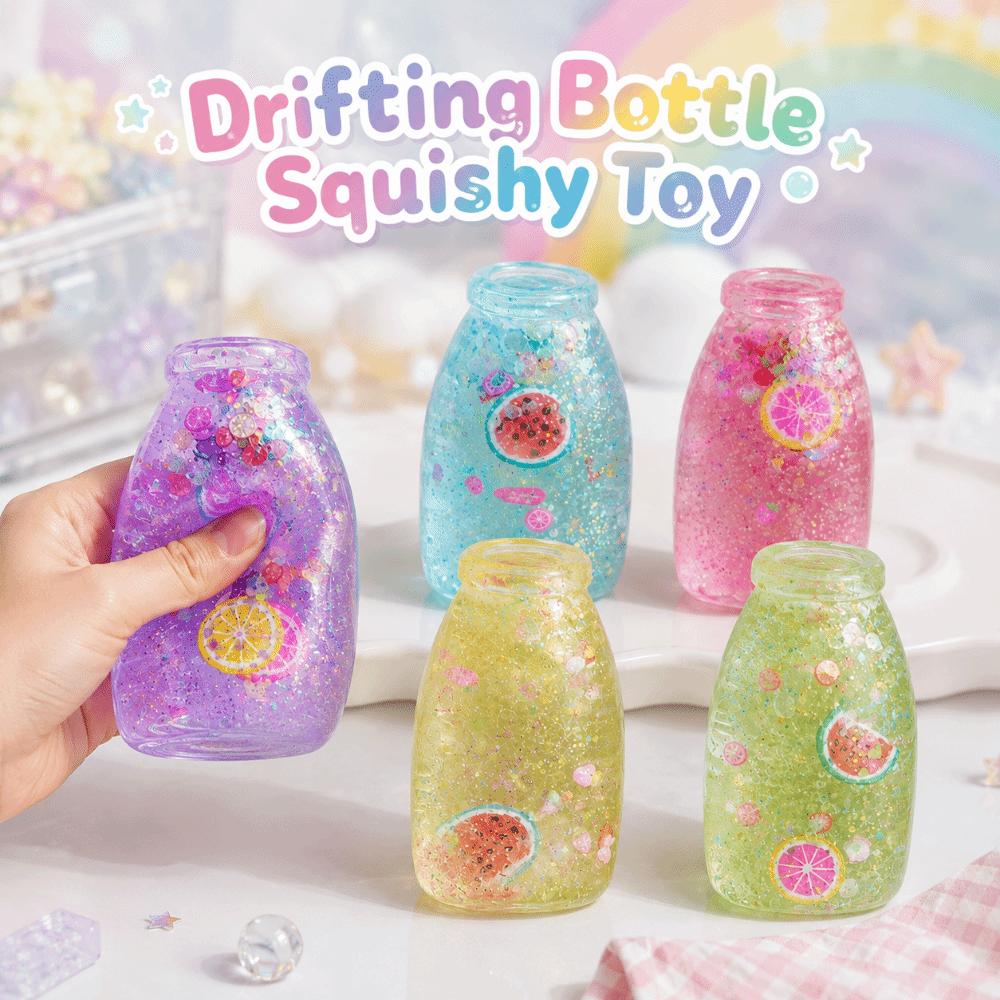 Creative Drifting Bottle Squishy Toy Sequins Water Bottle Squeeze Toy Children's Gifts
