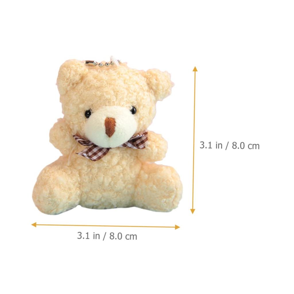 STOBOK Bear Keychain Cute Plush Bag Charm Mini Animal Pendant Hanging Decoration Accessory 12-Piece 3.1-Inch