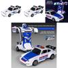 Electric Large Police Car Model With Sound Light And Auto Transformation For Kids Play