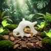 Ball Python Enclosure Ornament Realistic Skull Reptile Hideout, Animal Gecko Hide Cave, Terrarium Decor, Scorpion Decoration Hollow Bone Shape Plastic