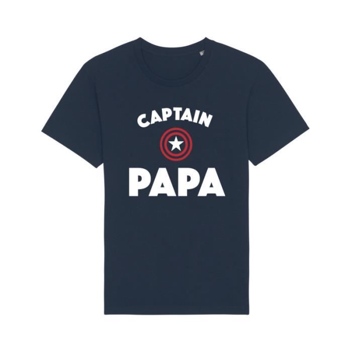 Tshirt - Enkr - CAPTAIN PAPA - 100% coton bio - Imprimé en France - Confortable et doux