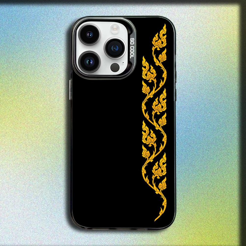 Украина Аравия Египет Декоративный узор Чехол для телефона Для iPhone 16,15,14,13,12,11,Mini,Pro,E,MAX Серый Матовый Силиконовый Черный Чехол
