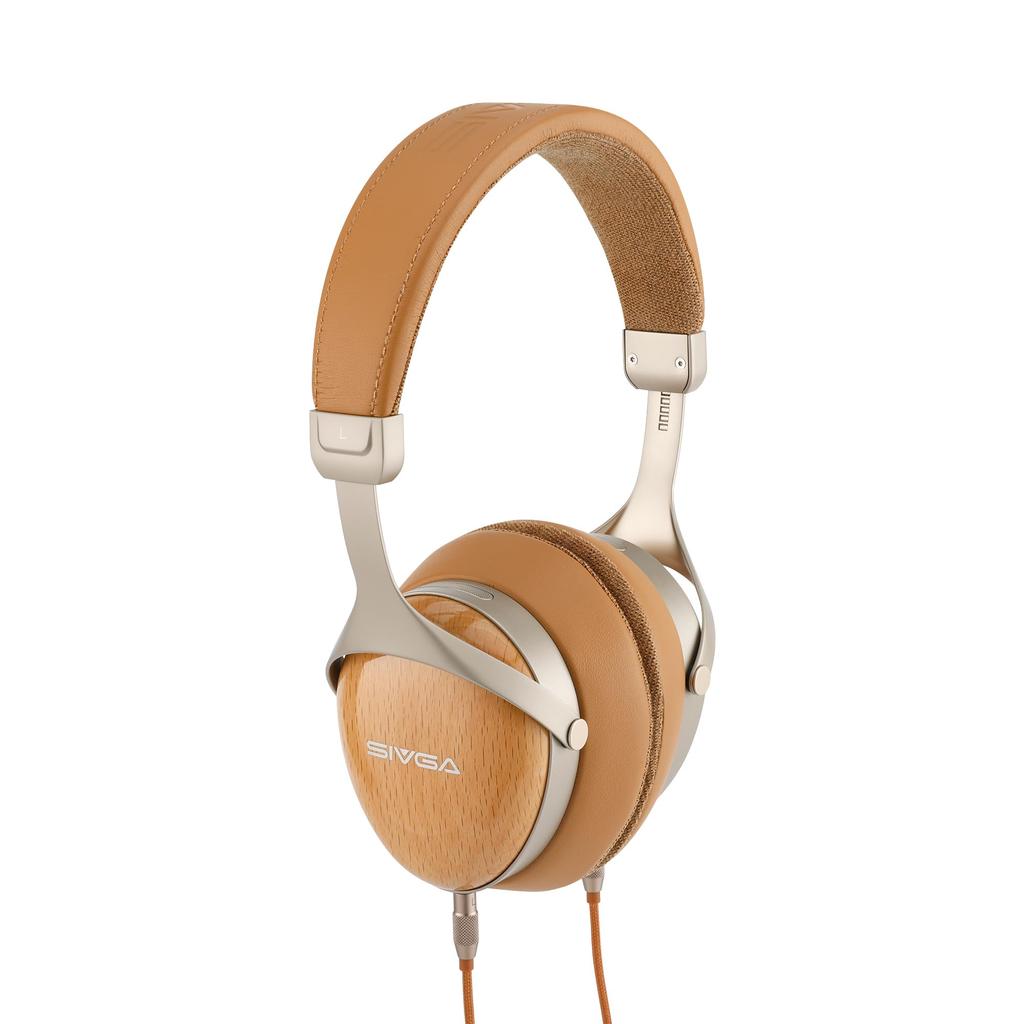 SIVGA SV021 PRO Closed-Back Wired HiFi Headphones with 50mm Diaphragm Drivers, Natural Wood Housing, and Detachable OFC Cable (Beechwood)