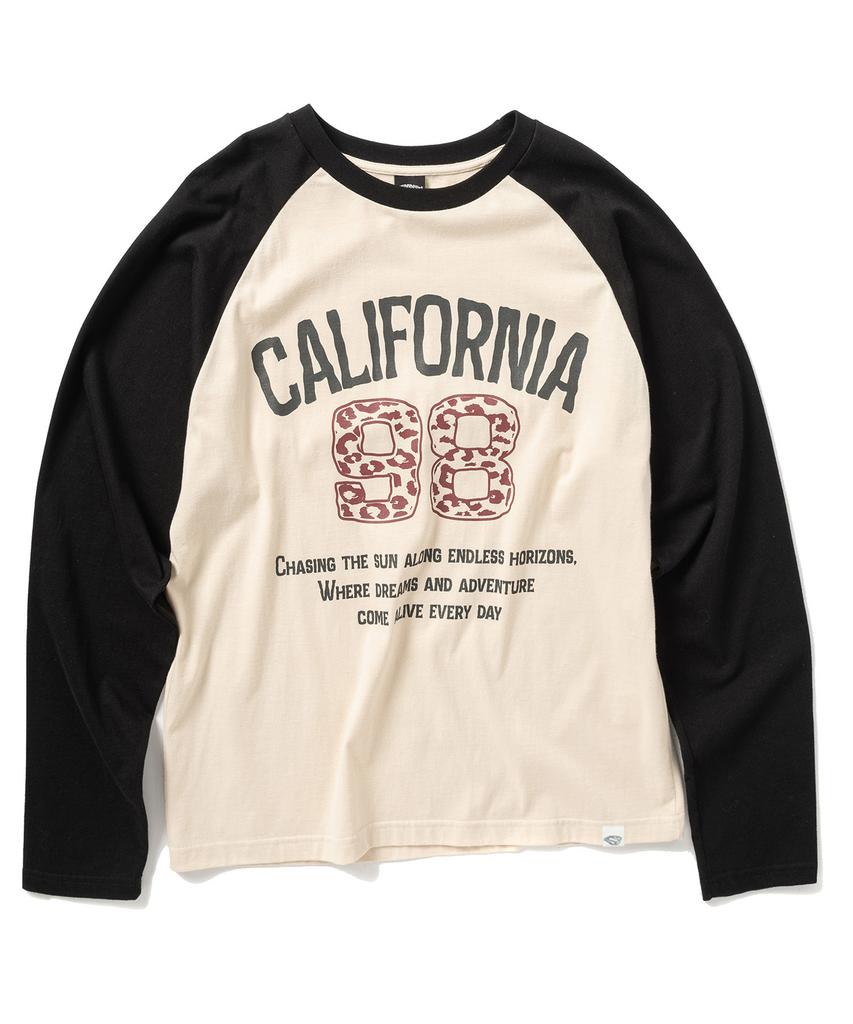 SUPERSUB 98 California Raglan Long Sleeve T-Shirt - Cream/Black