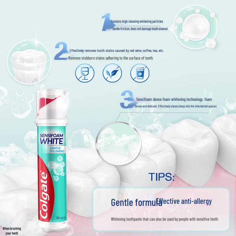 Colgate Зубная паста с отбеливающим эффектом и густой пеной, с помпой-дозатором, 3 x 100 мл