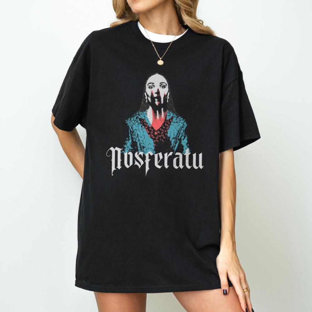 Nosferatu Gothic Horror TShirt Cult Vampire Cinema Tee Shirt Graphic Short Sleeve Shirt Unisex Unisex Women AllSeason