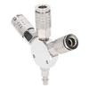 3 Way Air Splitter 14 Inch NPT Male Thread 3 Way Manifold Aluminum Alloy Pneumatic Fitting for