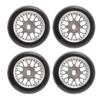 4pcs RC Drift Tire Aluminum Alloy Stable Flexible Drift Car Tyre for Wltoys 1 28 RC Car Titanium Color