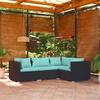 Day and Night - Day and Night 4-piece Garden Furniture Set and Black Synthetic Rattan Cushions
