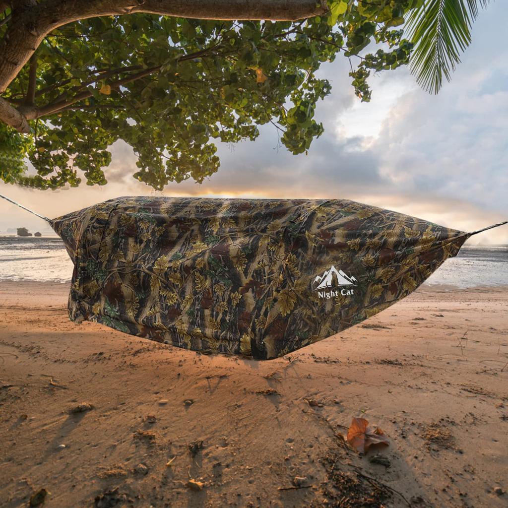 Night Cat Waterproof Hammock Tent with Mosquito Net and Flysheet for Easy Insect Water Pressure Resistance For 1 To 2 Load Capacity Leisure Camping,