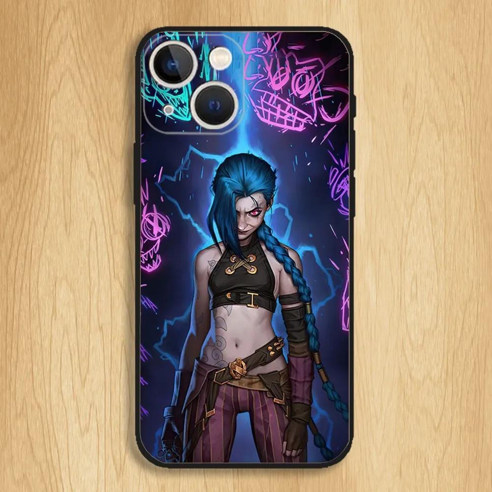Jinx A-Arcane Phone Case For iPhone 16 15 14 13 12 11 Pro Max X XR XS MAX 8 7 Plus Soft Black Case