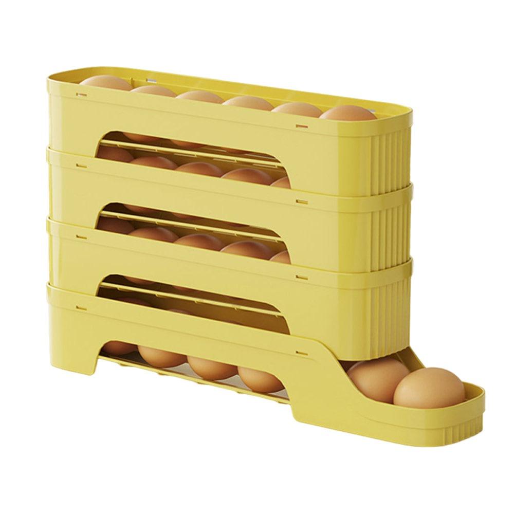 Large Capacity Automatic Egg Roller Slide Organizer Refrigerator Egg Storage Box  Kitchen