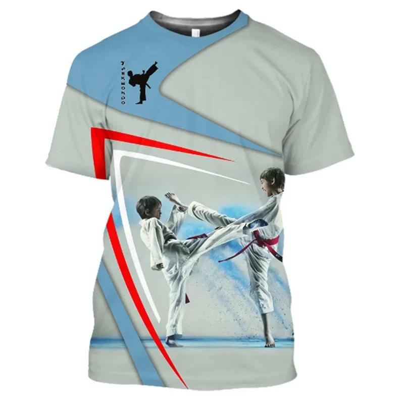 3D Printing Taekwondo T Shirt Men Children Sports Pattern Tees Summer Fashion Loose Short Sleeves Tops Harajuku Cool Tee Shirts