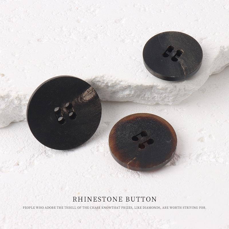 5 шт. Пуговицы-рожки высокого класса с матовой поверхностью, для блейзера, свитера, четырехглазковые пуговицы, универсальные пуговицы для пальто, тренча