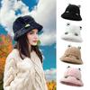 Winter Bucket Hat Cartoon 3D Frog Design Thickened Windproof Warm Plush Fisherman Hat Women Outdoor Activity Accessory