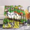 1Pc Hamtaro Print Flannel Blanket, High quality Comfortable for All Seasons, Home Decor, Warmth and Comfort, Perfect for Christmas Gifts