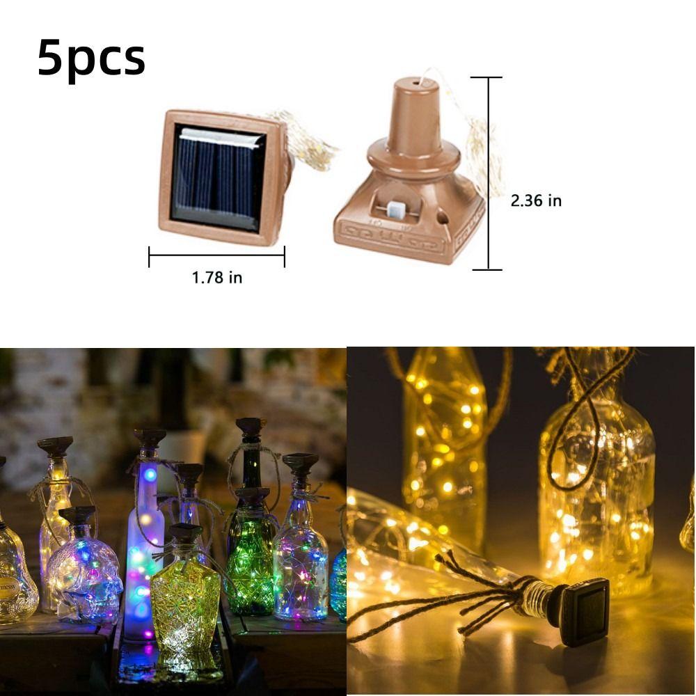 5 шт. Медные гирлянды на солнечной батарее в форме пробки, Новые пробочные гирлянды для винных бутылок