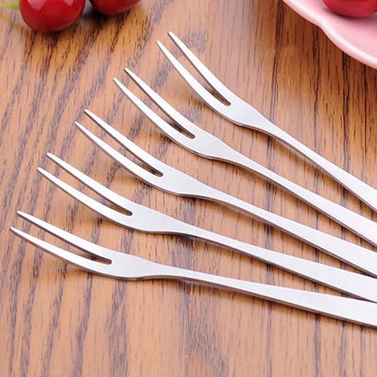 2 шт. Бытовая двухзубцовая вилка для закусок, пирожных, фруктов, западная, маленькая, кухонный аксессуар
