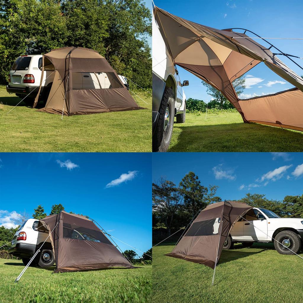 ogawa Кемпинговая палатка для автомобиля, укрытие для автомобиля 2 2 2337 Песочно-бежевый x Темно-коричневый [Для людей]