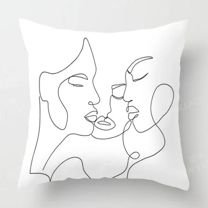 Nordic Modern Abstract Geometric Pillowcase Sofa Cushion Cover Home Decor 45x45cm 45*45 50x50 60x60cm 40x40 35x35 Boho