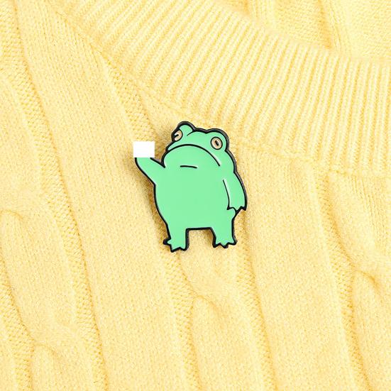 Брошь Талос, забавная брошь в стиле аниме из сплава, милая брошь в виде лягушки, мультяшного животного для детей