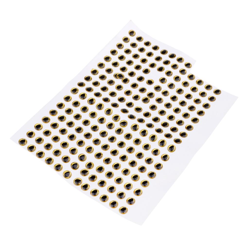 Holographic Fishing Lure Eyes Epoxy Coated 3D Eye Stickers DIY Lure Making Accessories for Fly Fishing Tying