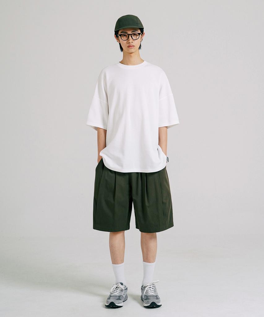 JEMUT Nose Tencel Cotton Double-Pleat Bermuda Shorts 8 Styles Khaki Kjsp2480