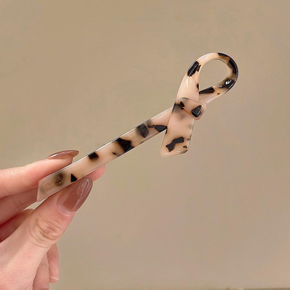 BEPAN Retro Leopard Print Acetic Acid Bow Hair Clip Korean Style Barrettes Bowknot Hairpin wear Side Clip Girl