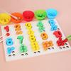 Wooden Number Color Bead Sorting Board Educational Toy For Toddlers Learning