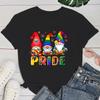 (Premium T-shirt)Funny Lgbt Dwarf Pride Printed T-Shirts Fashion Women Summer Tee Shirt Female Casual Short Sleeve Round Neck T