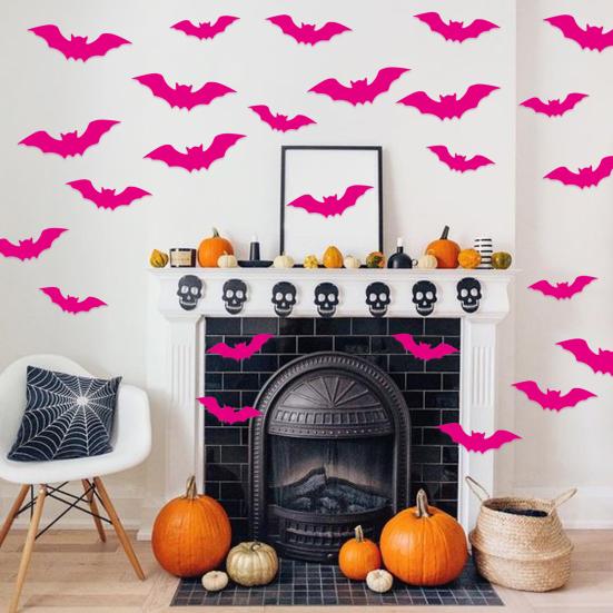 16 шт., стикер на стену на Хэллоуин, жуткие 3D наклейки с летучей мышью, долговечная наклейка на стену для праздничного украшения на Хэллоуин