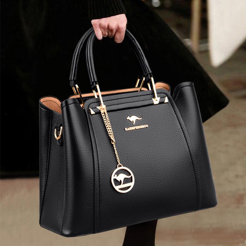 Women Soft Leather Handbags Luxury Designer 3 Layers Shoulder Crossbody Bags Ladies Large Capacity Shopping