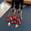 Богемные винтажные серебряные серьги Muse Jewelry Лицо Худые серьги Кисточка Длинные серьги
