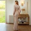 Autumn and Winter Sequined Dress New Women's Long-sleeved Slim Dress Wedding Bridesmaid Dress