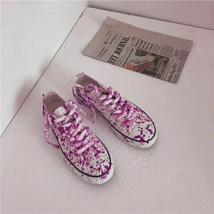 Модные красные стильные грязные туфли унисекс для мужчин граффити поддельные кровавые кроссовки из парусины для мальчиков высокие кроссовки дизайнерская мужская обувь