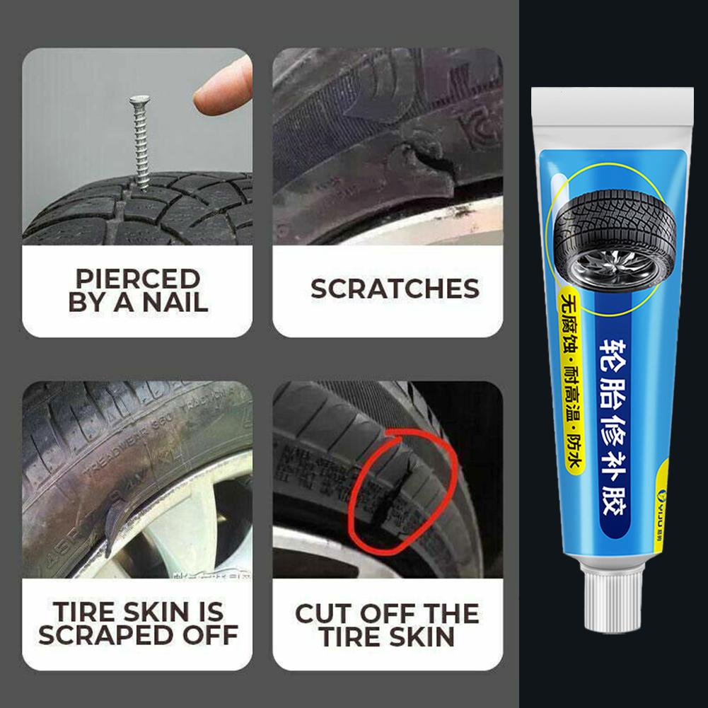 1/2Pcs Tire Repair Black Glue Liquid Strong Rubber Wear-resistant Non-corrosive Adhesive Instant Bond Leather Tire Repair Tool