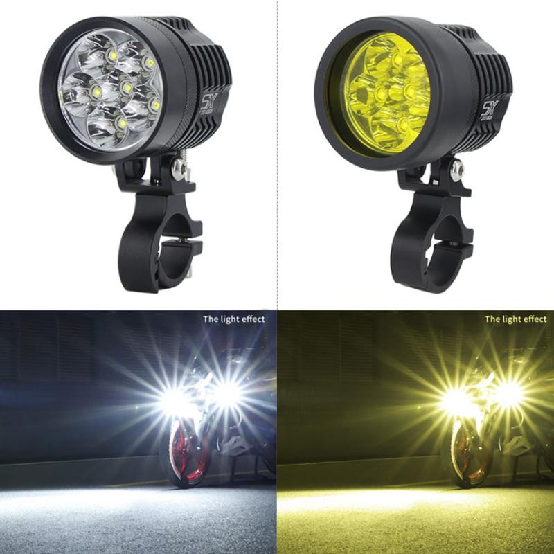 2 шт. универсальная светодиодная фара L6X для мотоцикла 8000LM Moto Spotlight водонепроницаемая вспышка противотуманная точечная лампа Motos супер яркая 12 В
