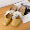 Fashion 2025 Shoes Lace Ballet Flat Muller Lazy Baotou Low Heel Half Slippers Women Outer Wear